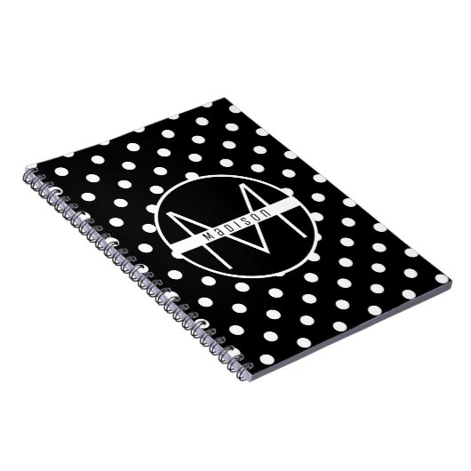 Monogram | Zwarte en witte staafvlek Notitieboek (Rechterzijde)