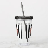 Monogram zwarte en witte strepen acryl drinkbeker (Links)