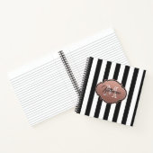 Monogram zwarte en witte strepen notitieboek (Binnen)