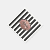Monogram zwarte en witte strepen servet (Hoek)
