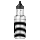 Monogram zwarte en witte strepen waterfles (Rechts)
