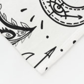 Monogram zwarte en witte vlinder Boho Elements Fleece Deken (Hoek)