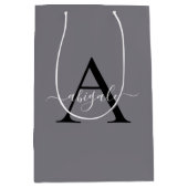 Monogram Zwarte Fossiele Grijs | Minimaal Elegant Medium Cadeauzakje (Voorkant)