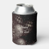 Monogram zwarte glitterballonnen schitteren elegan blikjeskoeler (Blikje Voorkant)