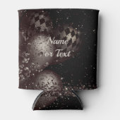 Monogram zwarte glitterballonnen schitteren elegan blikjeskoeler (Voorkant)