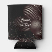 Monogram zwarte glitterballonnen schitteren elegan blikjeskoeler (Achterkant)