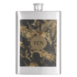 Monogram Zwarte Goud Marmer Agate Bruidsjonker cad Flacon