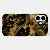 Monogram Zwarte Goud Marmer Aquarel Alcoholinkt Case-Mate iPhone Case (Achterkant (horizontaal))