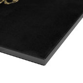 Monogram Zwarte Gouden Glitter Trendy Chic Stijlvo Snijplank (Hoek)