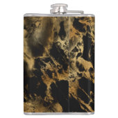 Monogram Zwarte Gouden Marmer Agate Bruidsfeest Ca Heupfles (Achterkant)