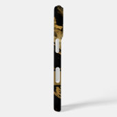 Monogram Zwarte Gouden Marmer Waterverfwas Case-Mate iPhone Case (Achterkant / Rechts)