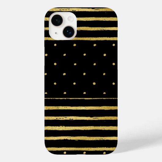 Monogram zwarte gouden Stippen - Mate iPhone 14 Case-Mate iPhone Case (Achterkant)