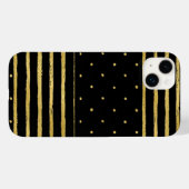 Monogram zwarte gouden Stippen - Mate iPhone 14 Case-Mate iPhone Case (Achterkant (horizontaal))