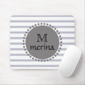 Monogram zwarte gouden streep Cirkel Muismat (Met muis)