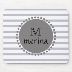 Monogram zwarte gouden streep Cirkel Muismat