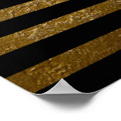 monogram zwarte gouden strepen poster (Hoek)