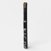 Monogram zwarte goudglitter Case-Mate iPhone case (Achterkant/links)