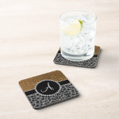 Monogram zwarte goudglitter drankjes onderzetter (Rechterzijde)