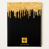 Monogram zwarte goudglitterdruppels 2021 planner (Achterkant)
