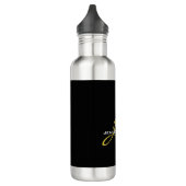 Monogram zwarte goudkleur Gewoon Moderne Naam Waterfles (Links)