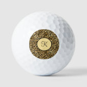 Monogram zwarte goudluipaard Afdrukken Cheetah Pri Golfballen (Voorkant)