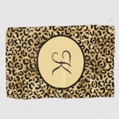 Monogram zwarte goudluipaard Afdrukken Cheetah Pri Golfhanddoek (Horizontaal)