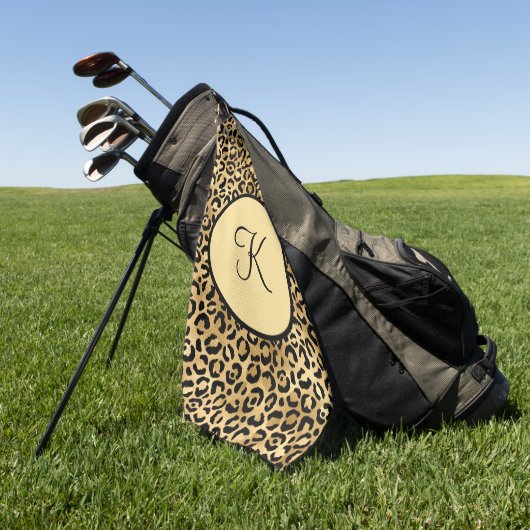 Monogram zwarte goudluipaard Afdrukken Cheetah Pri Golfhanddoek (Groen)