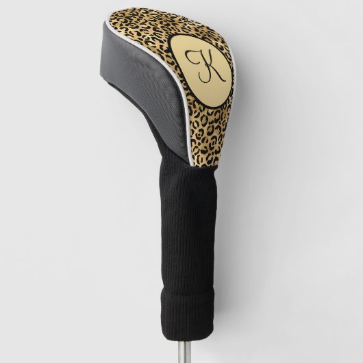 Monogram zwarte goudluipaard Afdrukken Cheetah Pri Golfheadcover (Schuin)