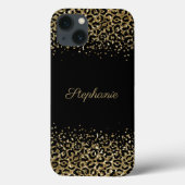 Monogram zwarte goudluis afdrukken Glitter-bekledi Case-Mate iPhone Case (Achterkant)