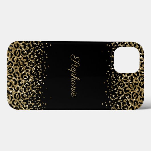 Monogram zwarte goudluis afdrukken Glitter-bekledi Case-Mate iPhone Case (Achterkant (horizontaal))