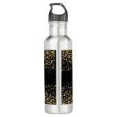 Monogram zwarte goudluis afdrukken Glitter-bekledi Waterfles (Achterkant)