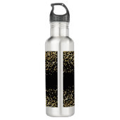 Monogram zwarte goudluis afdrukken Glitter Trendy Waterfles (Achterkant)