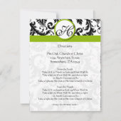 Monogram zwarte & Groene Damasdirectiekaart Kaart (Voorkant)