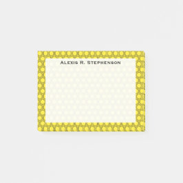 Monogram Zwarte Honingraat op Geel Post-it® Notes
