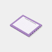 Monogram Zwarte Honingraat op Lavendel Paars Post-it® Notes (Schuin)