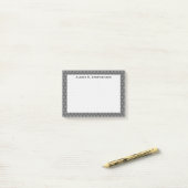 Monogram Zwarte Honingraat op Middengrijs Post-it® Notes (Op bureau)