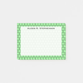 Monogram Zwarte Honingraat op Mintgroen Post-it® Notes