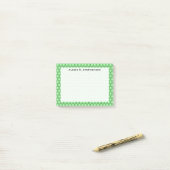 Monogram Zwarte Honingraat op Mintgroen Post-it® Notes (Op bureau)