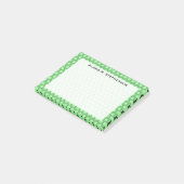 Monogram Zwarte Honingraat op Mintgroen Post-it® Notes (Schuin)