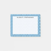 Monogram zwarte honingraat op Sky Blue Post-it® Notes (Voorkant)