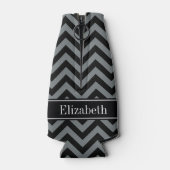 Monogram zwarte houtskool, zwarte groene zwarte na flesjeskoeler (Achterkant)