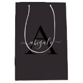 Monogram Zwarte IJzer Grijs | Minimalistisch Elega Medium Cadeauzakje (Voorkant)
