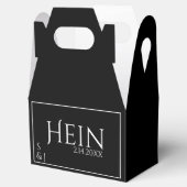 Monogram Zwarte Initialen Datum Trouwen  Bedankdoosjes (Geopend)