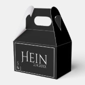 Monogram Zwarte Initialen Datum Trouwen  Bedankdoosjes (Voorkant Zijde)