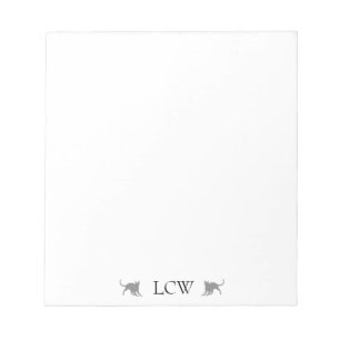 Monogram zwarte katten notitieblok