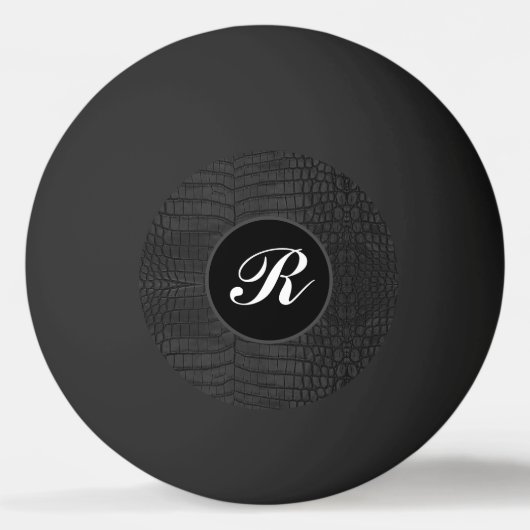 Monogram Zwarte Krokodillenleerprint Pingpongbal (Voorkant)