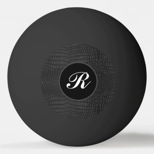 Monogram Zwarte Krokodillenleerprint Pingpongbal (Achterkant)