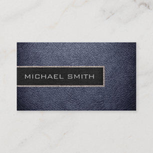 Monogram zwarte leder visitekaartje