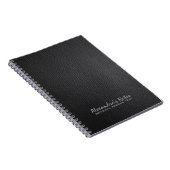 Monogram zwarte lederen textuur notitieboek (Rechterzijde)