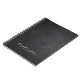 Monogram zwarte lederen textuur notitieboek (Linkerzijde)